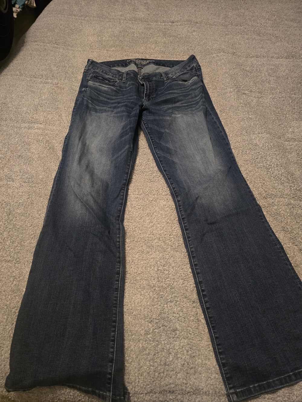 AE Favorite Boyfriend Dark Blue Flare Leg Jeans